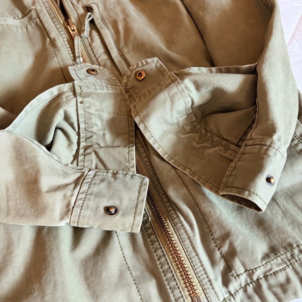 Madewell Fleet Jacket Olive Green Zip Military Utility Chore Coat Womens, Medium - Picture 9 of 13